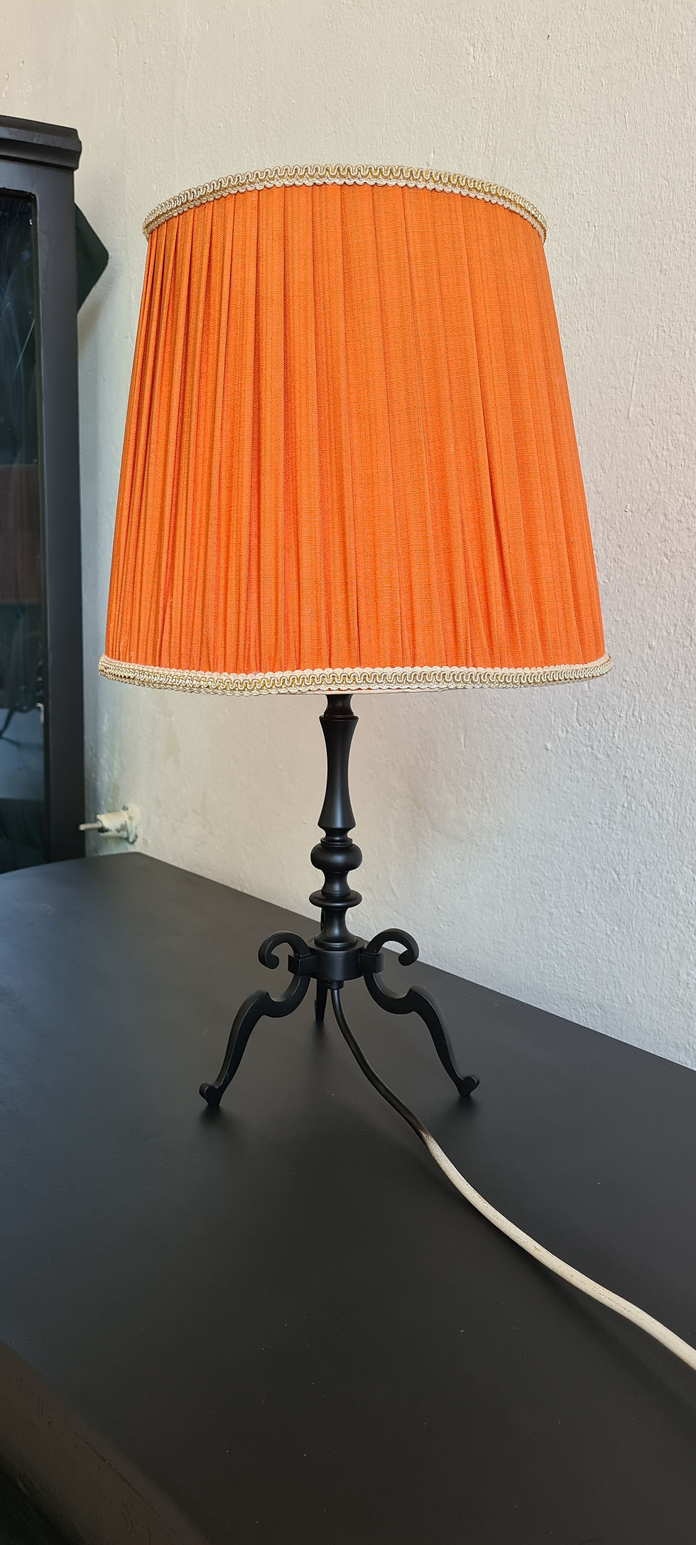 Miniaturbild: alte Tischlampe Antikstil orange Vintage Lampe