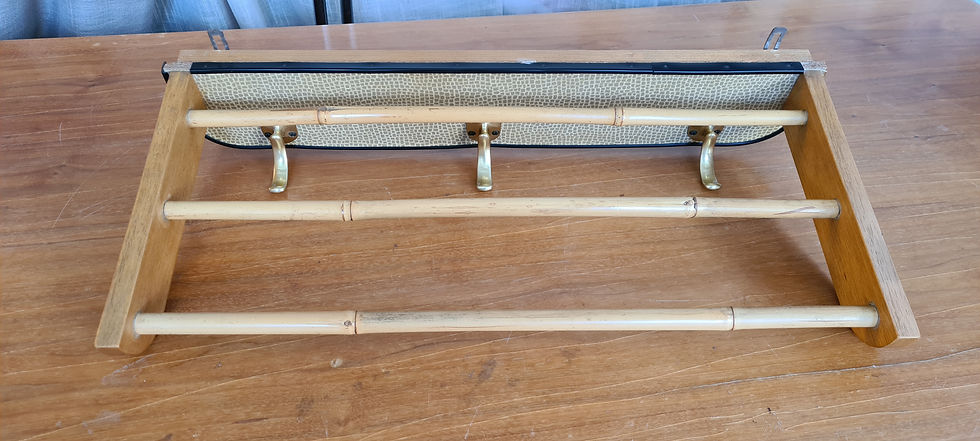Miniaturbild: Vintage Garderobe Bambus 50er Jahre Hutablage