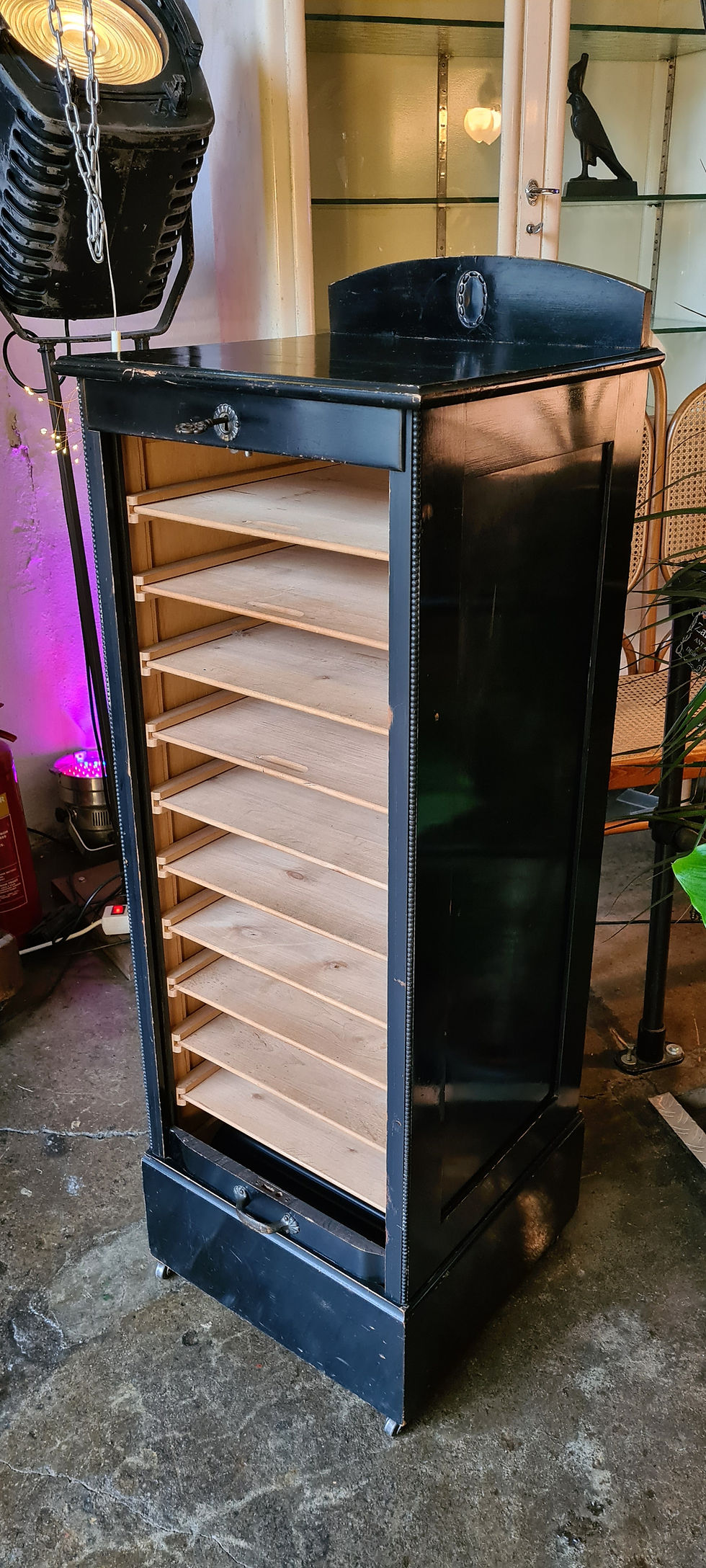 Miniaturbild: Antik Notenschrank Rolladenschrank Stehpult
