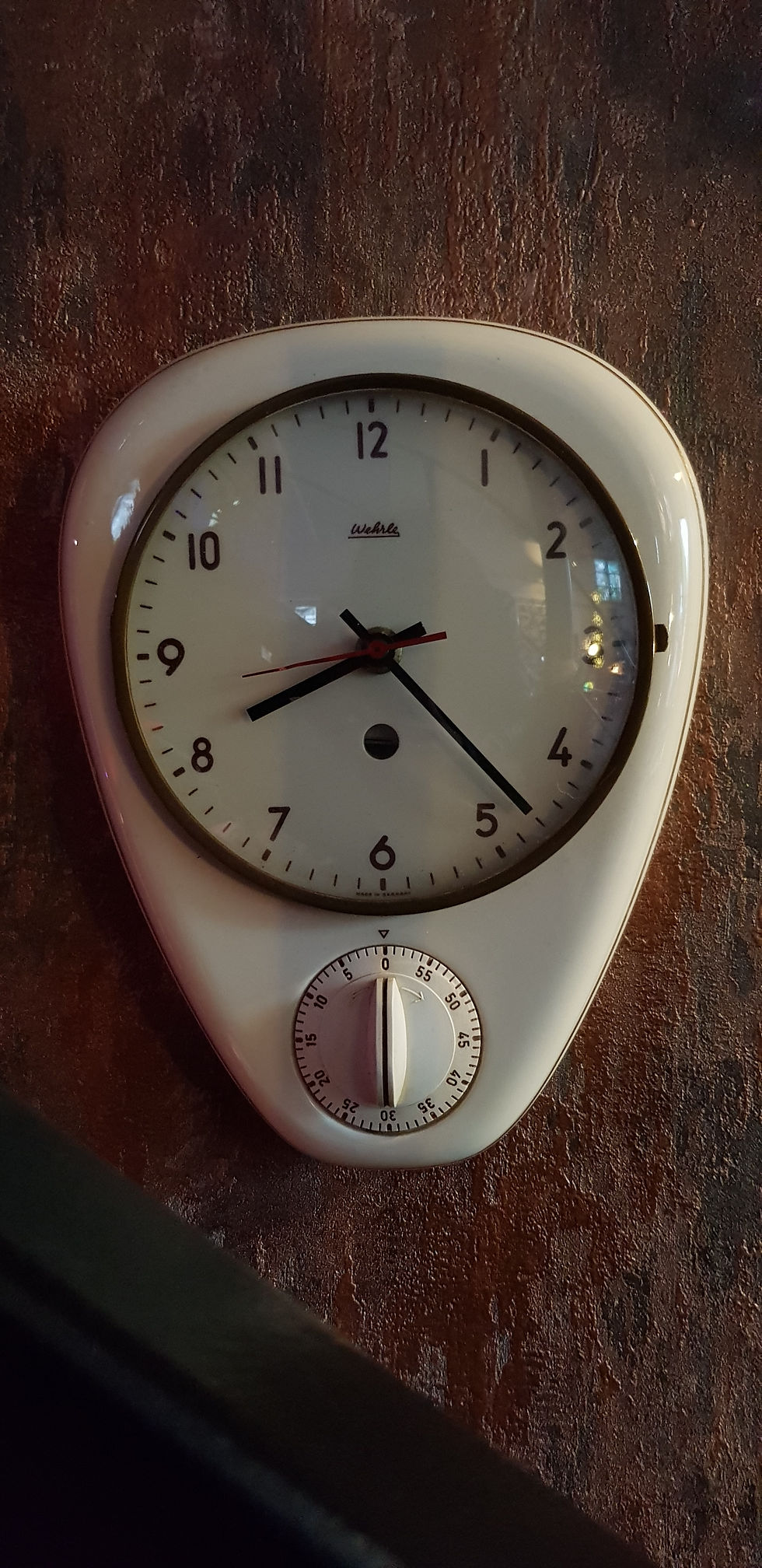 alte Küchenuhr von Wehrle 50er Jahre mit Timer / Eieruhr