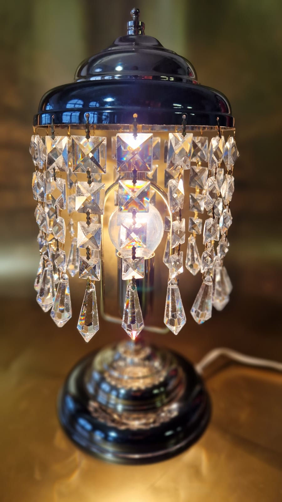 Miniaturbild: kleine Vintage Tischlampe Kronleuchter
