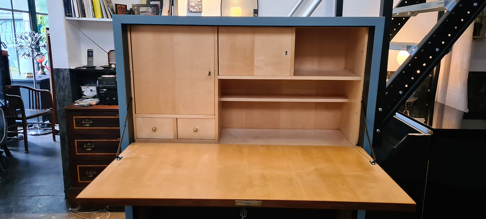 Miniaturbild: Highboard Sekretär Schrank Vintage 60er Jahre Nussbaum
