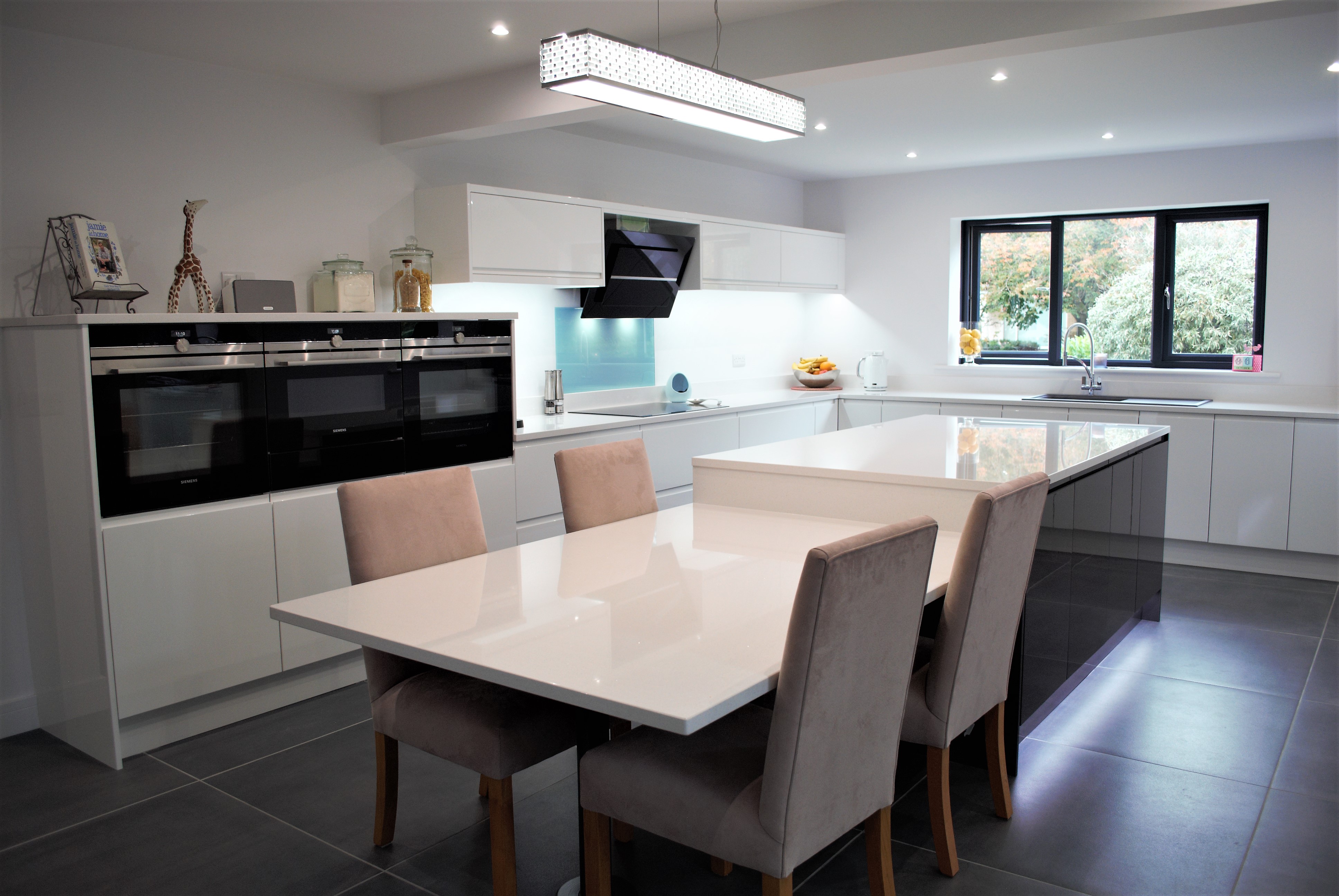 White and Graphite Gloss Kitchen
