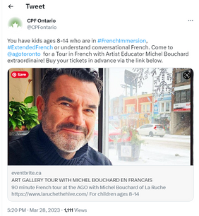 2023-04-16 Twitter Michel Bouchard AGO Tour in French.png