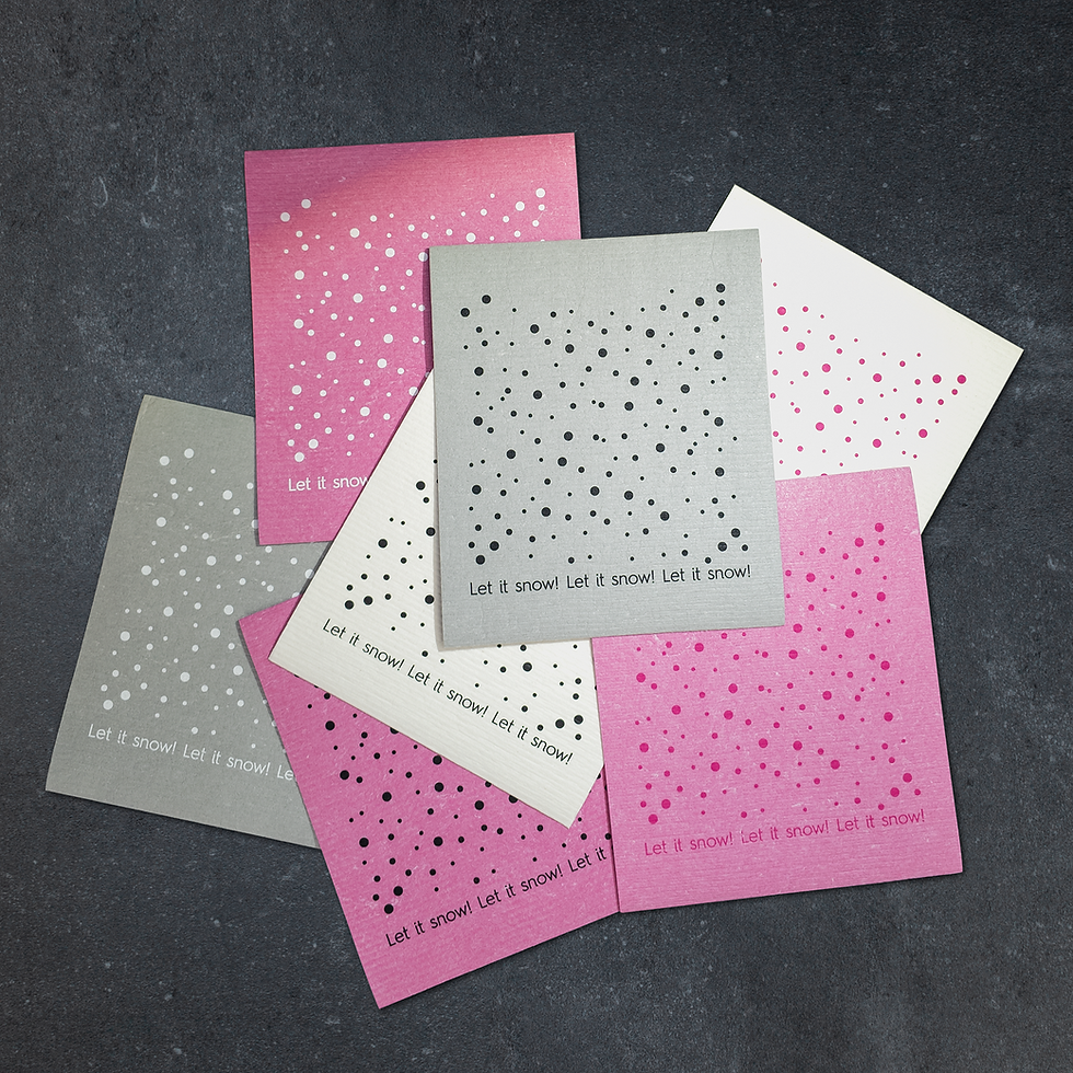 Großes Schwammtuch Weiss Let it snow!