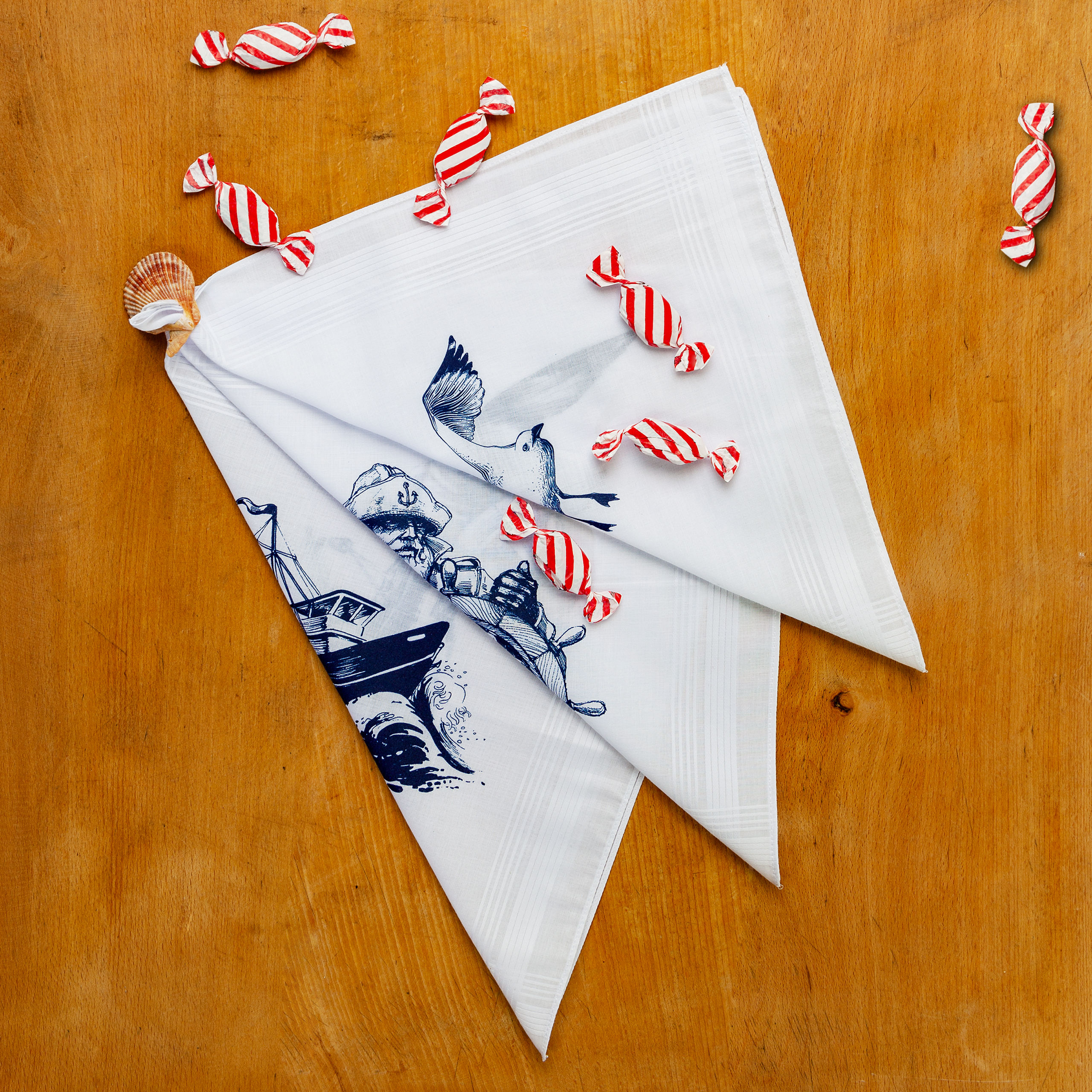 Stofftaschentücher für Damen, 3er Set Meer