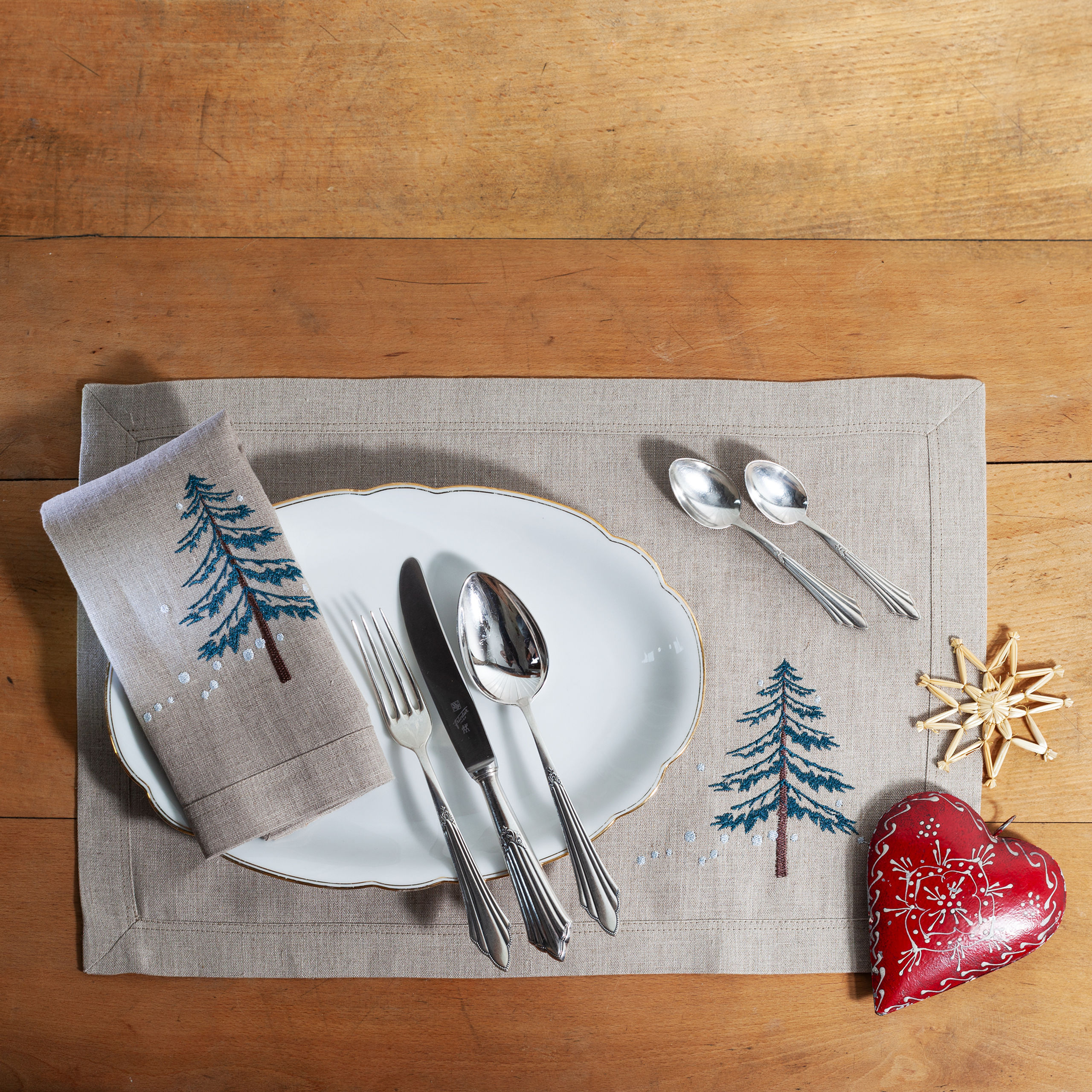 Tischset Leinen Tannenbaum