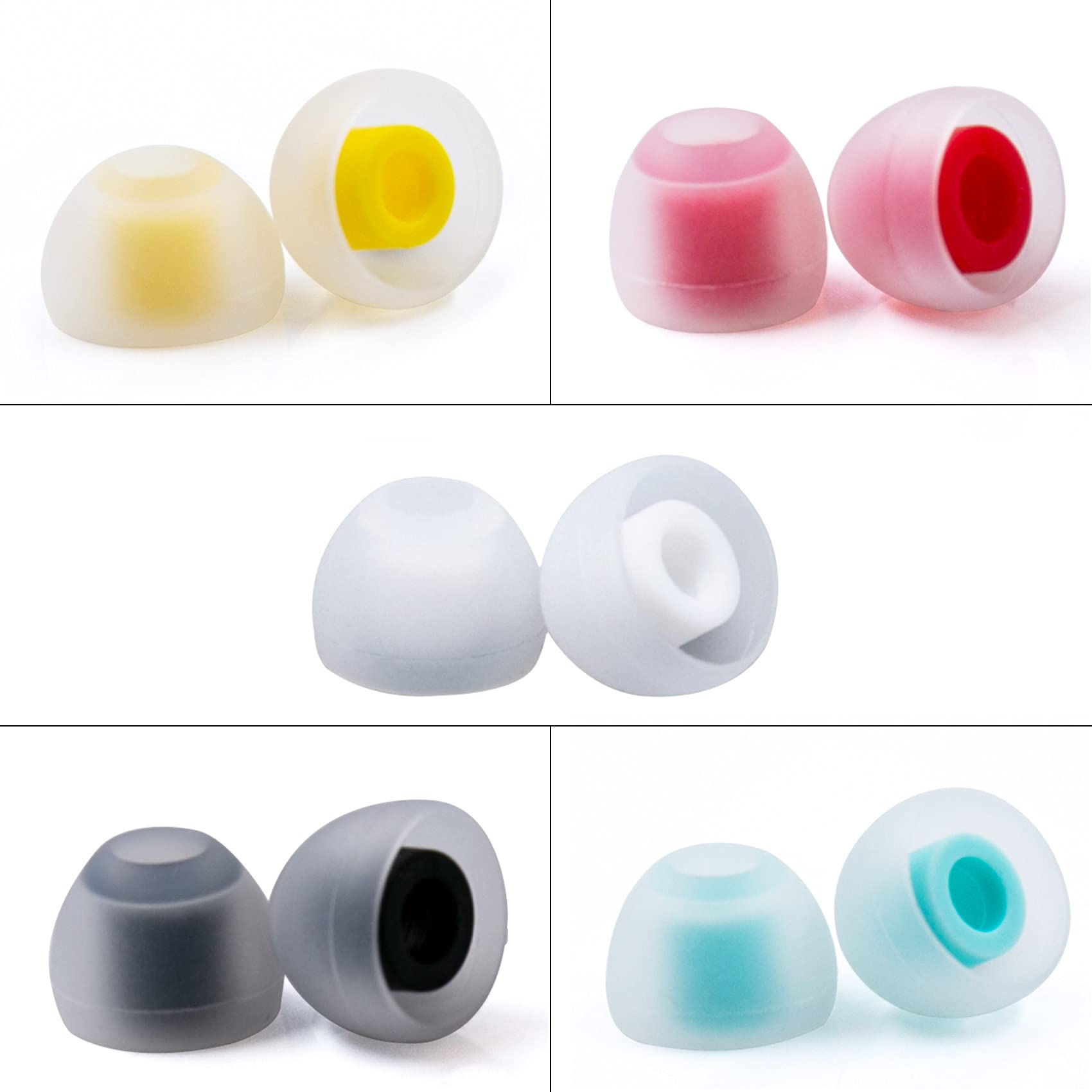 10 PCS/5 Pairs KBEAR 07 Earbud Tips Replacement Silicone Tips for Earbuds Headph