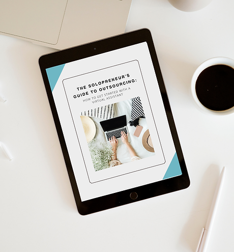 Front cover of Island VA's Guide to Outsourcing on a tablet screen