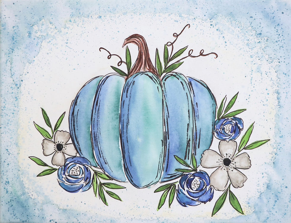 Watercolor Blue Pumpkin!