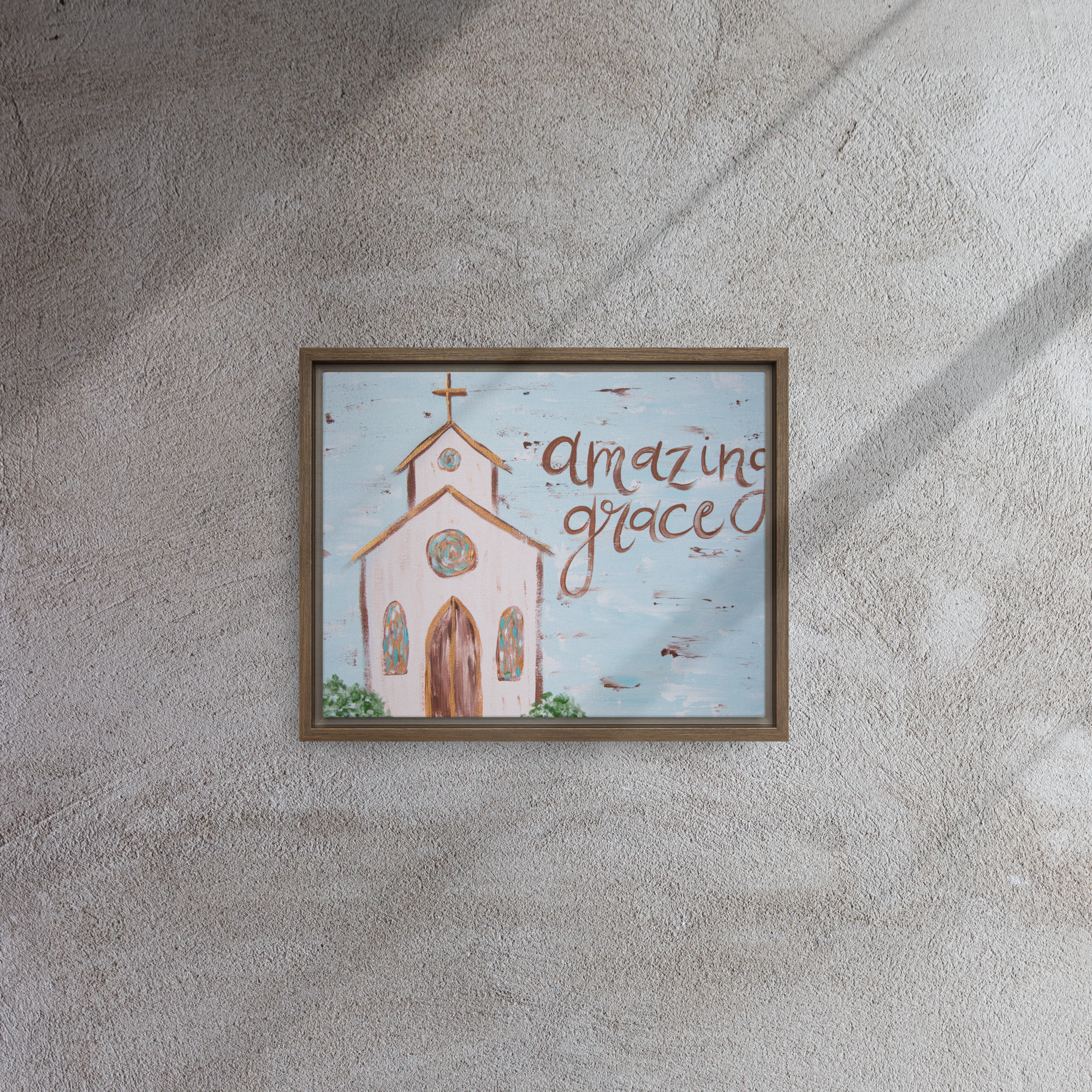 Amazing Grace- Wooden Frame- Printed Canvas Art