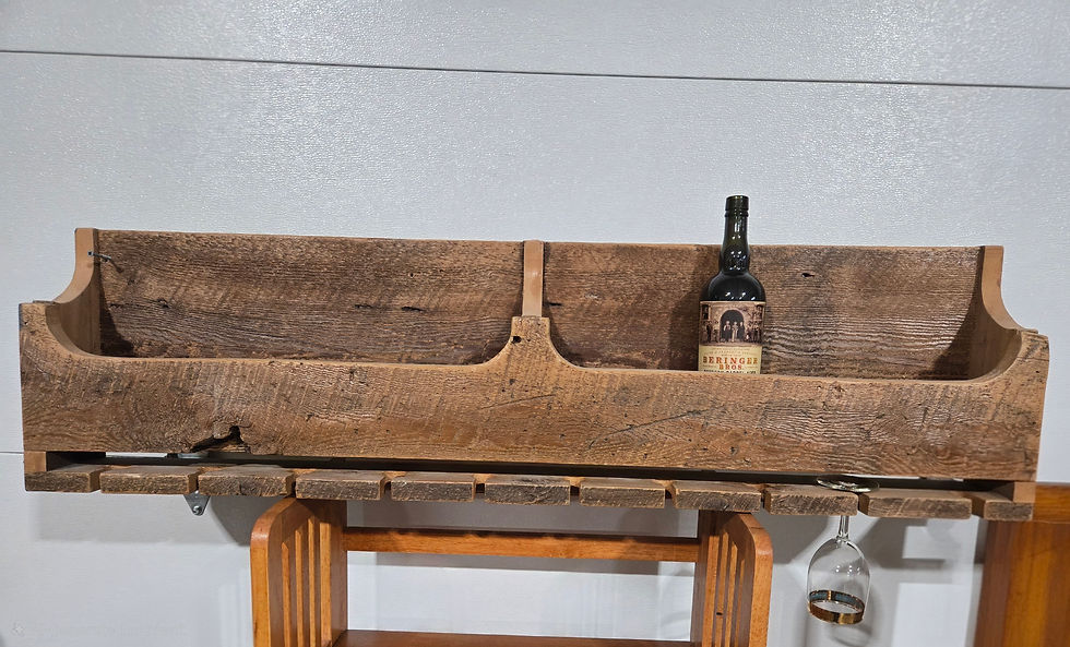 Thumbnail: Large Rustic Wine & Wine Glass Rack Wall Holder #2