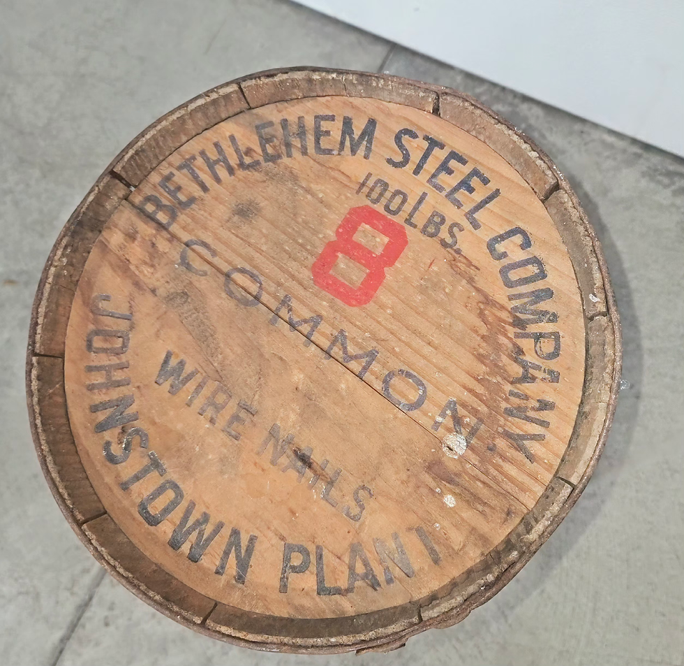 Thumbnail: Vintage Bethleham Steel Johnstown Plant Common Nail Barrel