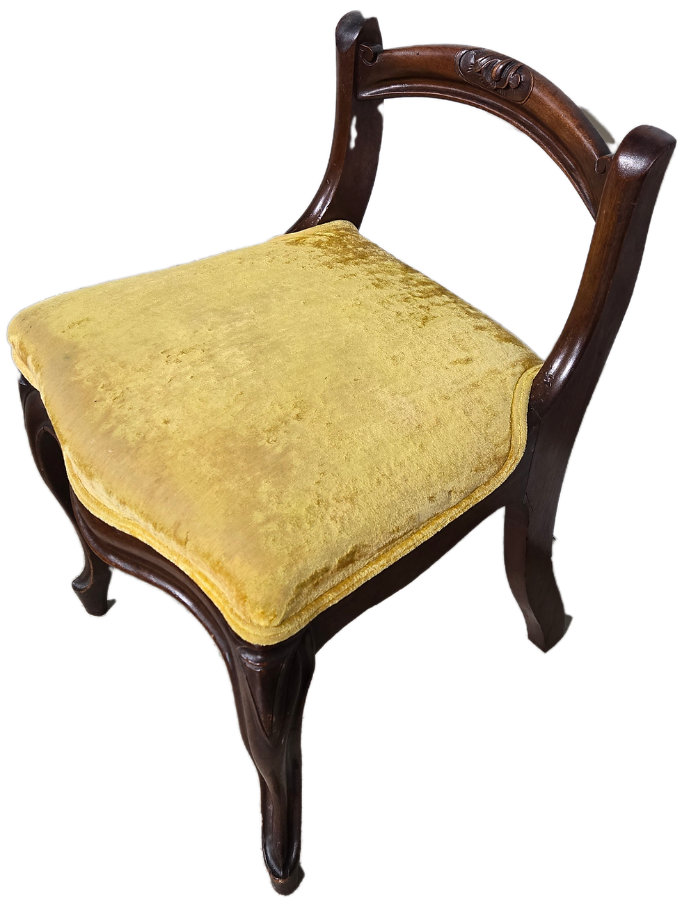 Thumbnail: Gold Velvet Vanity Stool