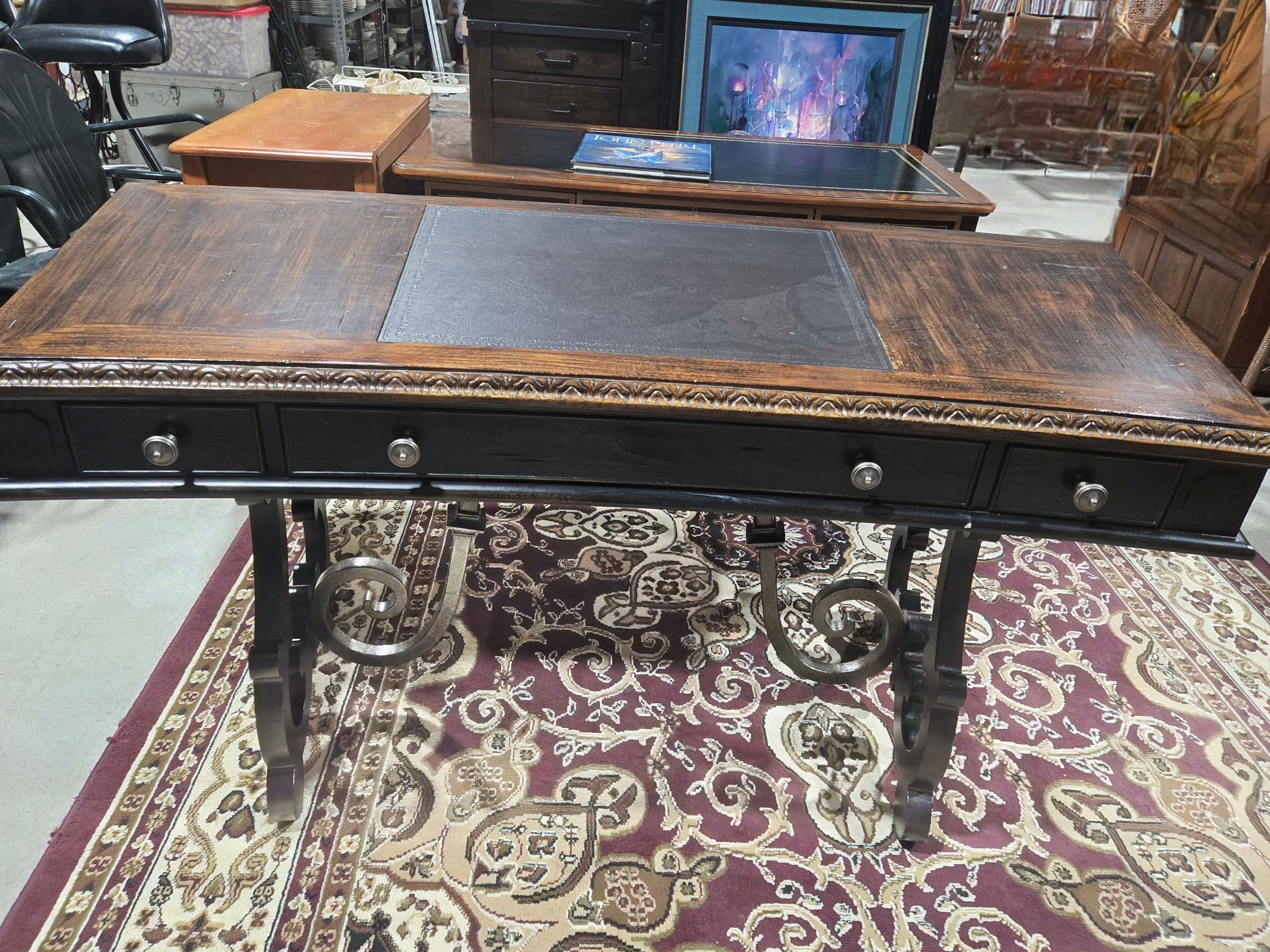 Large Curved Hooker Furniture Writing Desk