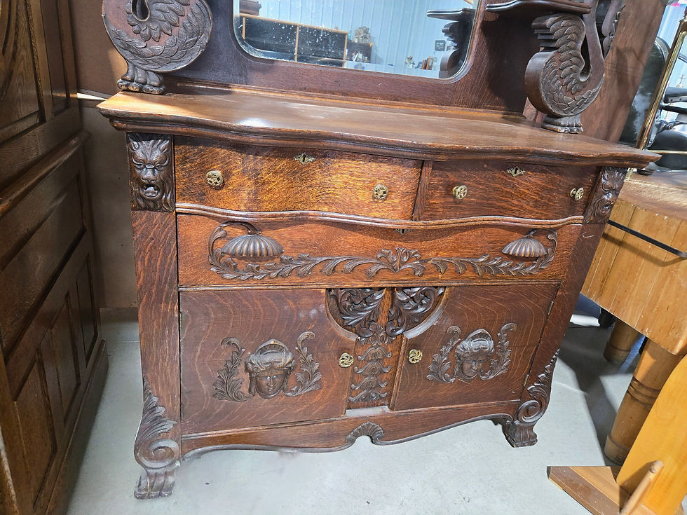 Thumbnail: Beautiful Antique Oak Buffet