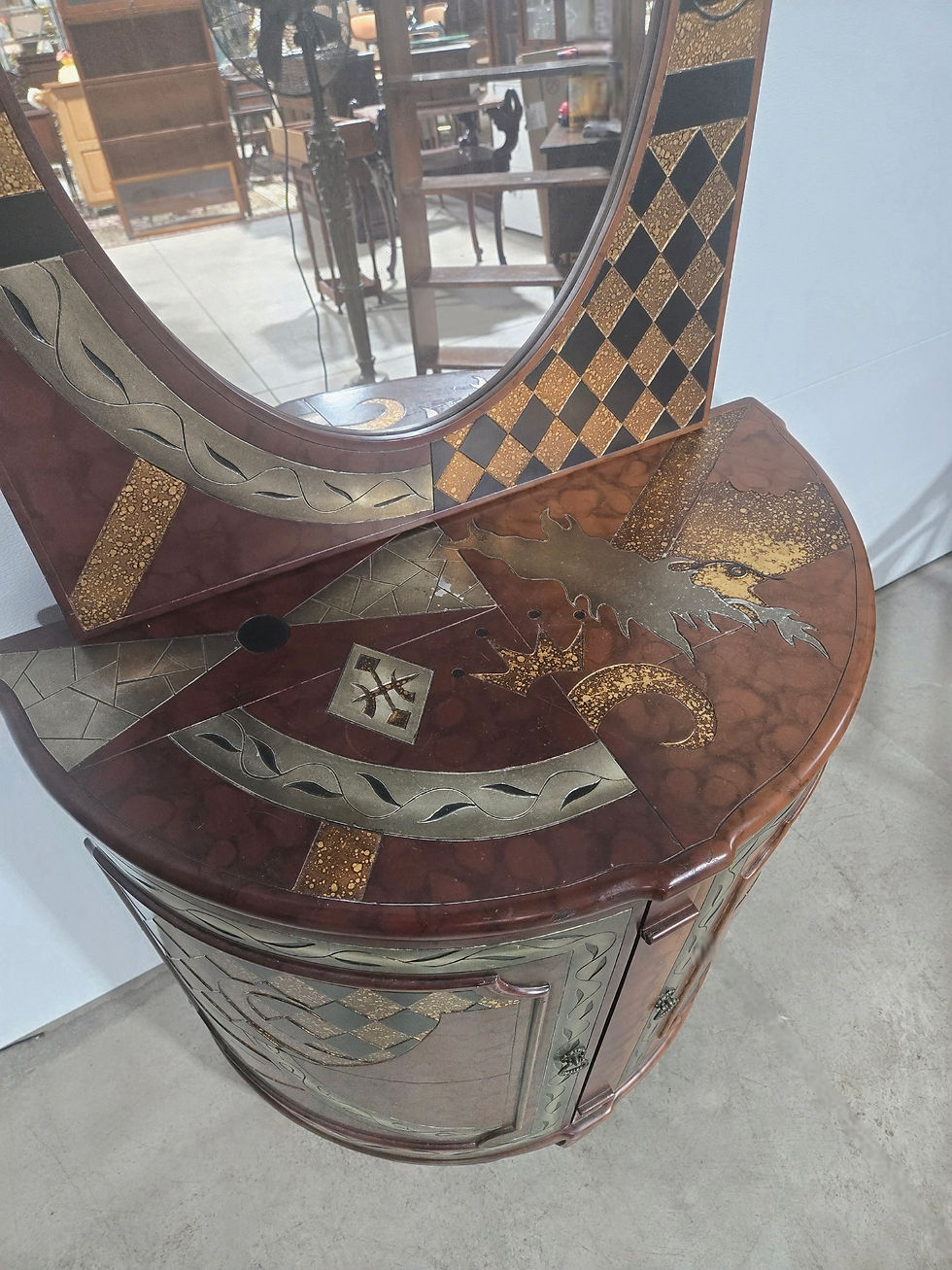 Thumbnail: Curved Entry Cabinet & Mirror