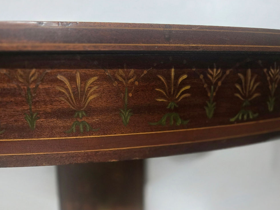 Thumbnail: Half Round Mahogany Pedestal Console Table