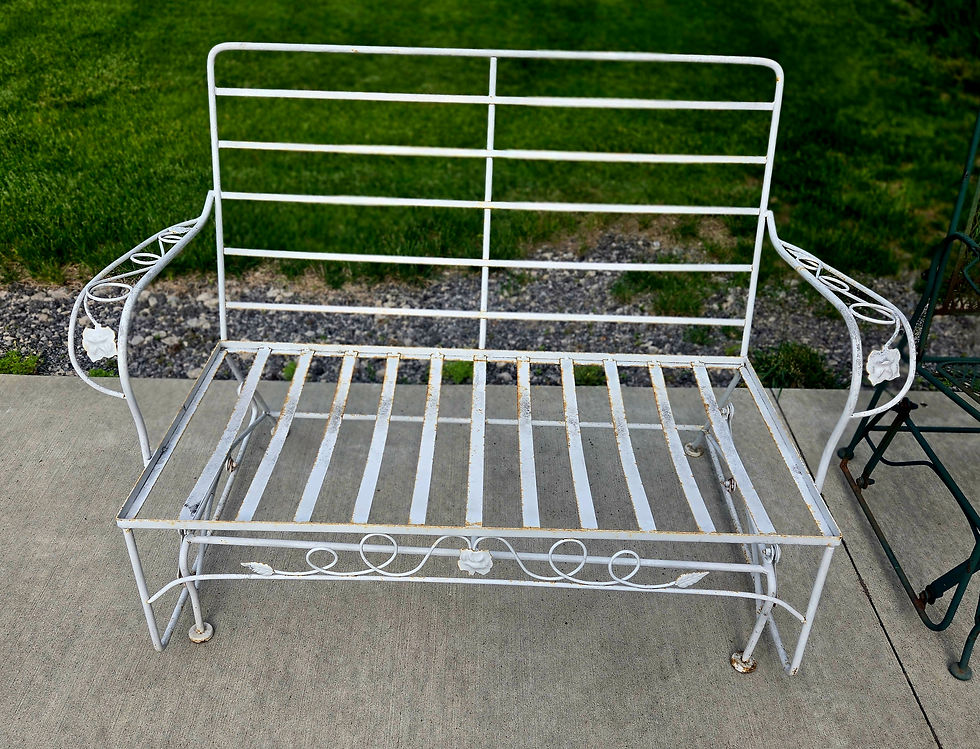 Thumbnail: White Metal Patio Glider