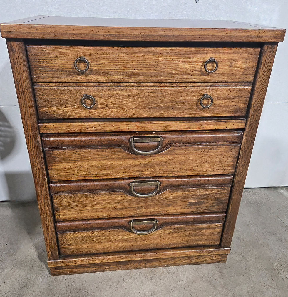 Thumbnail: 4 Drawer Chest w/ Faux Leather Trim