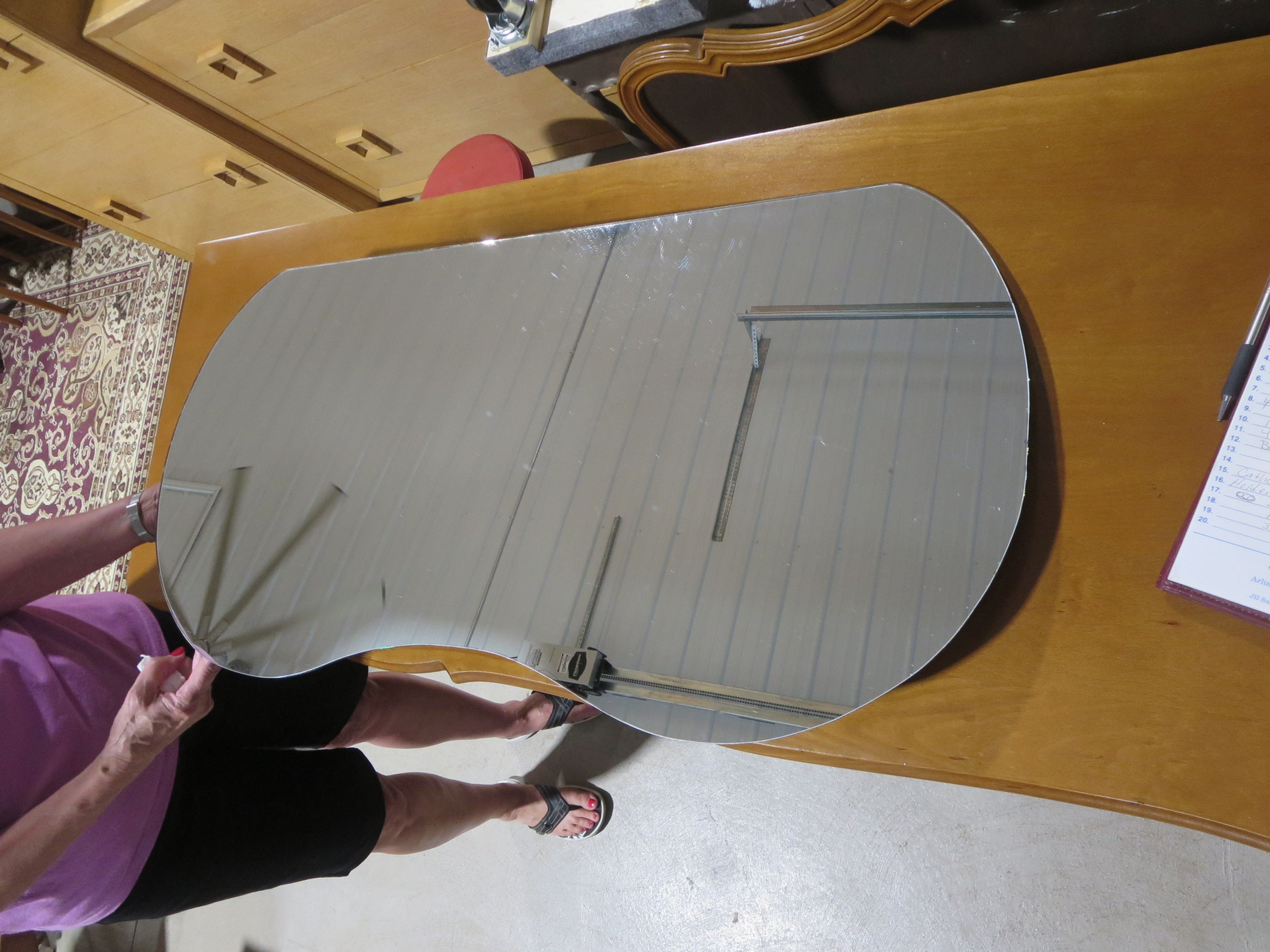 Kidney-Shaped Vintage Vanity Mirror