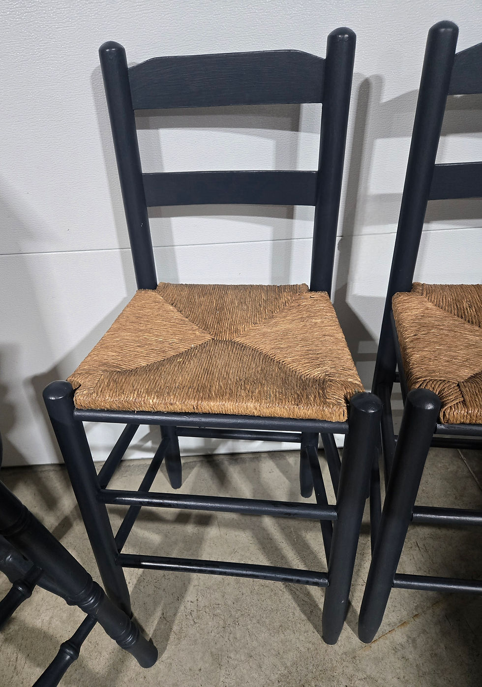 Thumbnail: 4 Bar Stools Navy Blue (2 with Backs)
