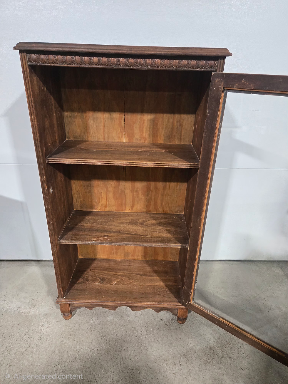 Thumbnail: Vintage Glass Front 2 Shelf Cabinet
