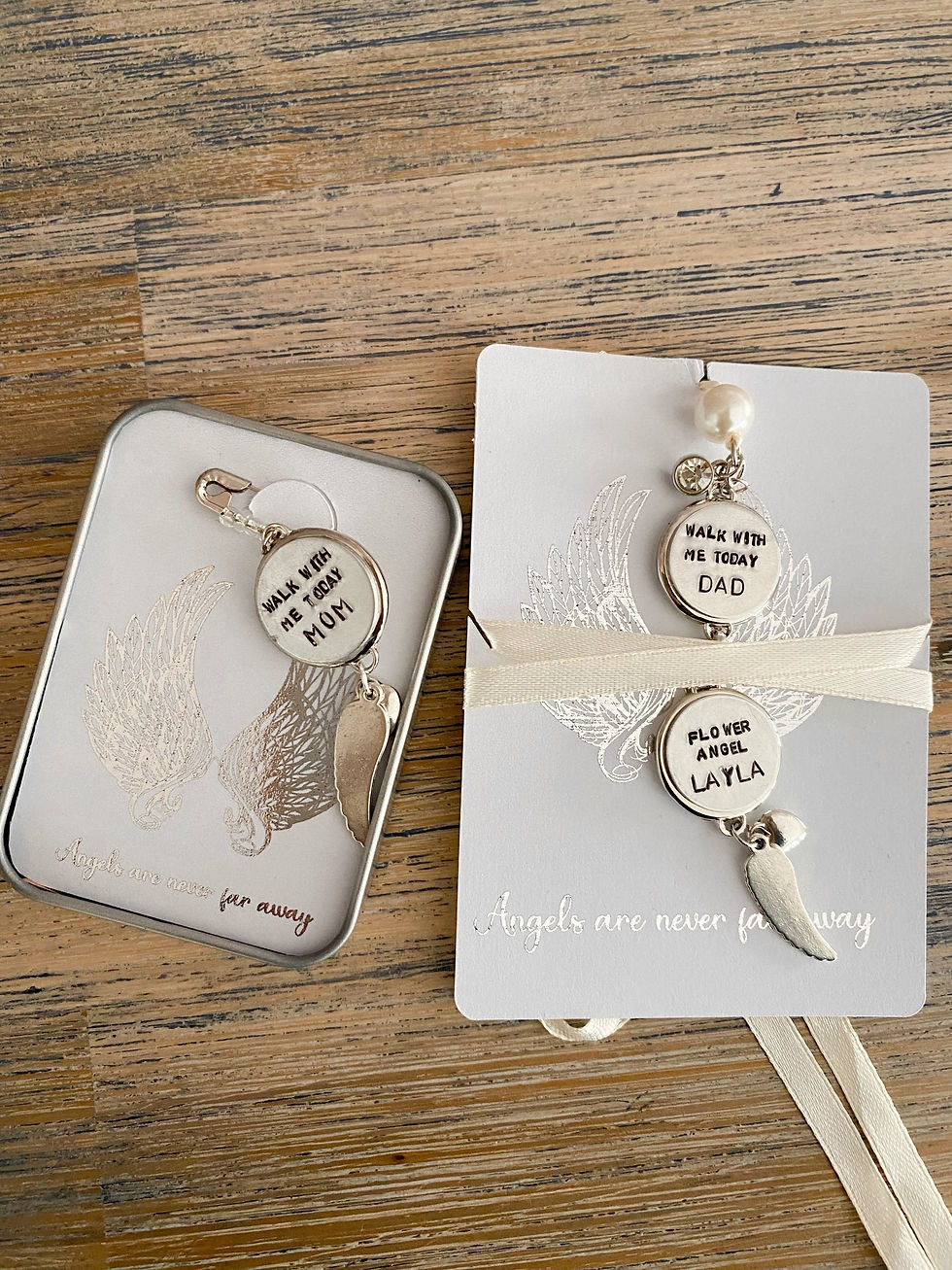 Thumbnail: "Walk With Me" Memorial Photo Charm