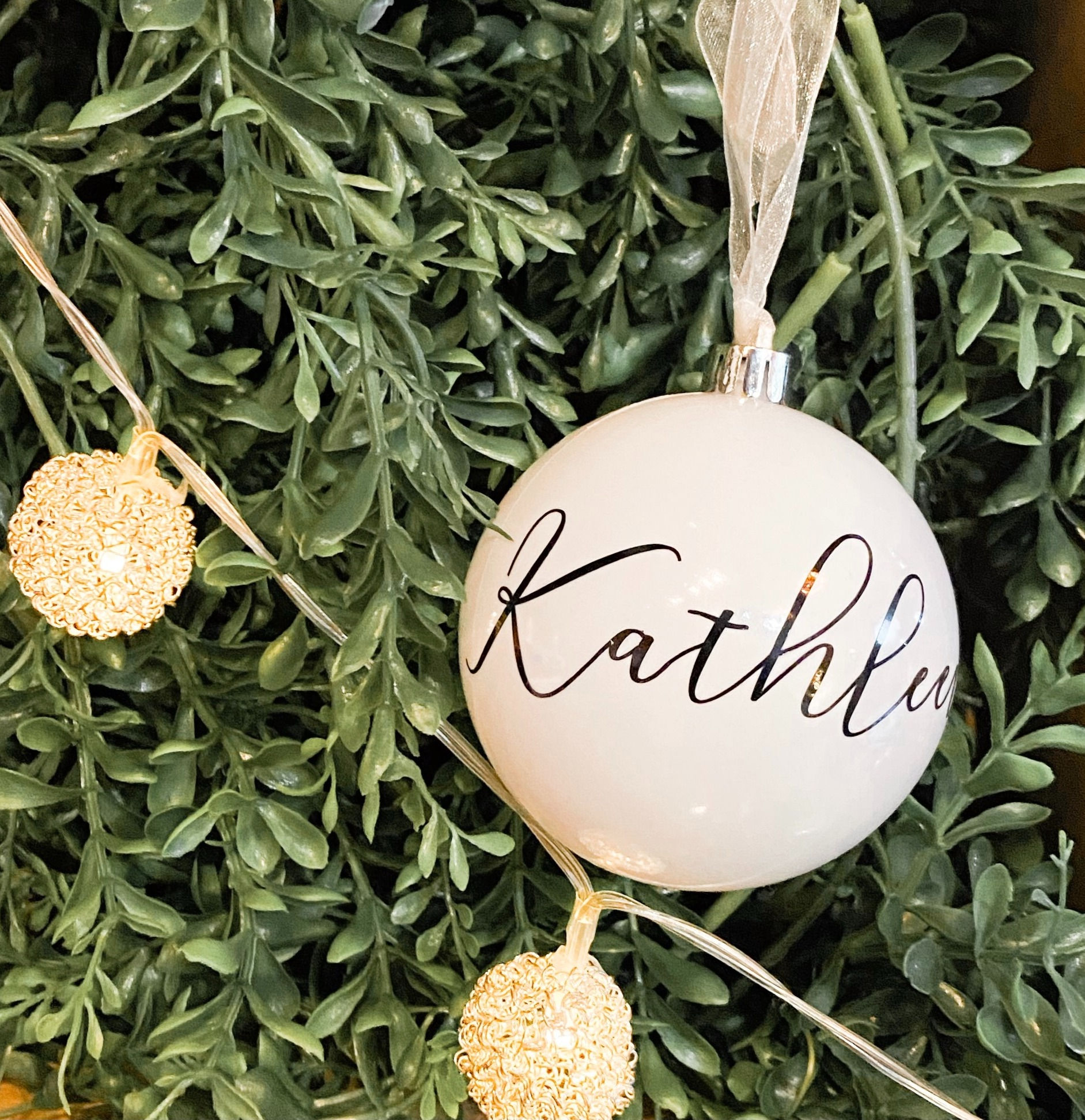 Personalised Plastic Christmas Bauble