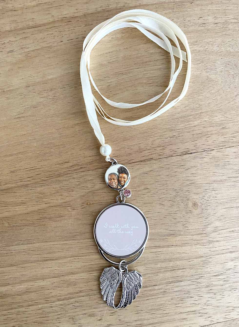 Thumbnail: "Walk With Me" Memorial Photo Charm