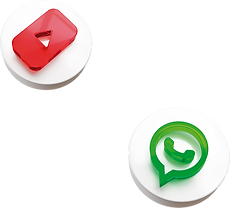 icones redes sociais whatsapp e youtube