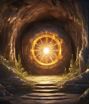 time portal in a cave