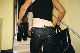 Male model from behind backstage at Ludovic de Saint Sernin Afterparty