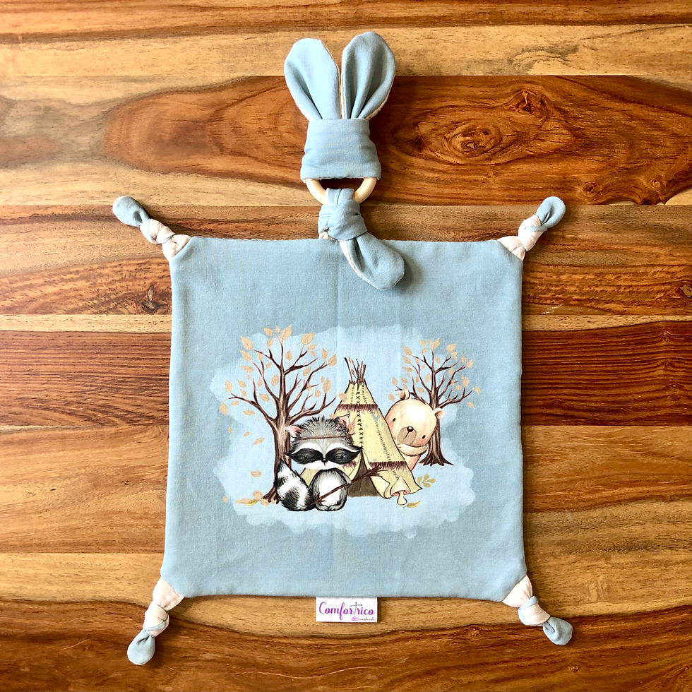 Miniature : Doudou panneau Bio "Les amis de la foret Indienne"