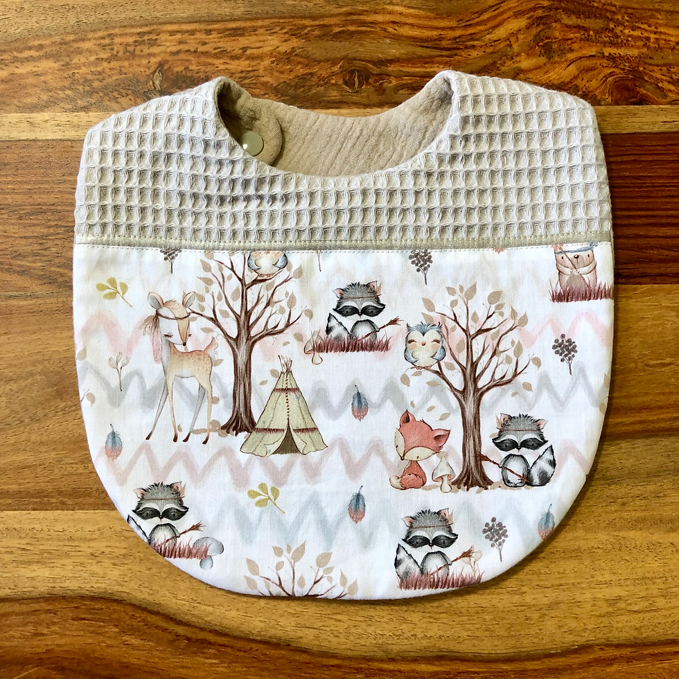 Bavoir bébé panneau "Les amis de la foret Indienne"