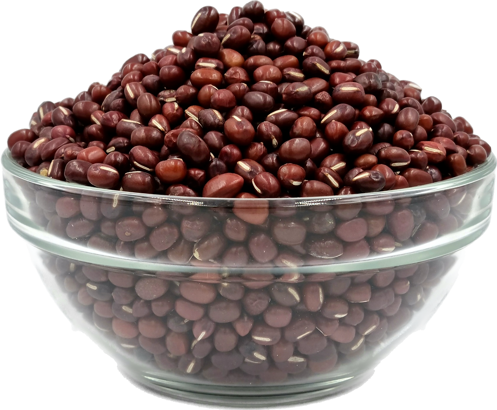 Ready-to-cook adzuki beans in clear bowl