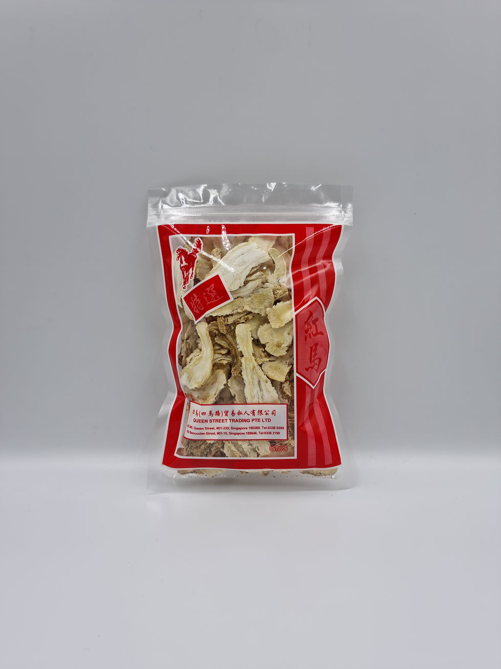 Thumbnail: angelica root slices in clear ziploc packaging (back)