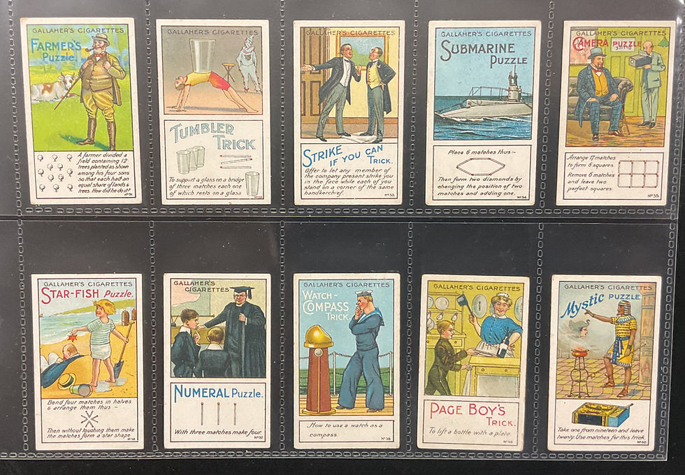 Thumbnail: Gallaher Tricks & Puzzles Series Green Back Cigarette Cards