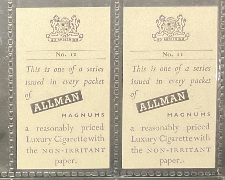 Thumbnail: Allman Pin Up Girls Numbered Ask For Allman-Always Cigarette Cards
