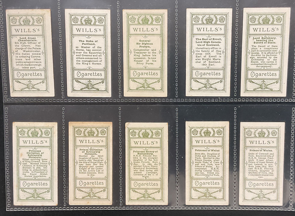 Thumbnail: Wills Coronation Series Mixed Backs Cigarette Cards