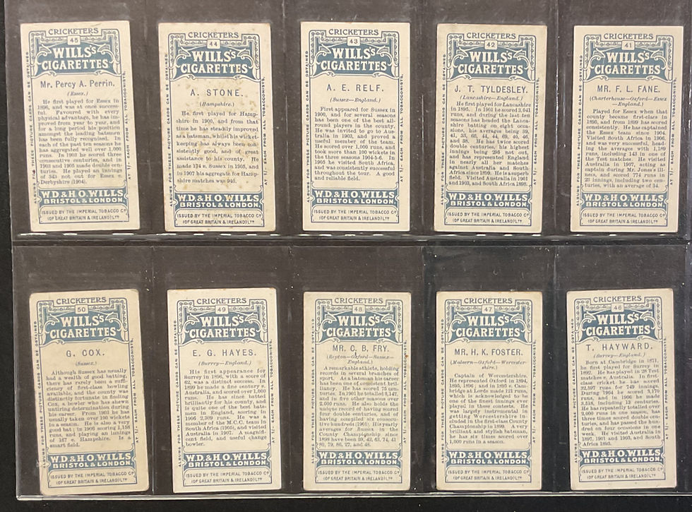 Thumbnail: Wills Cricketers 1908 Will's Cigarette Cards