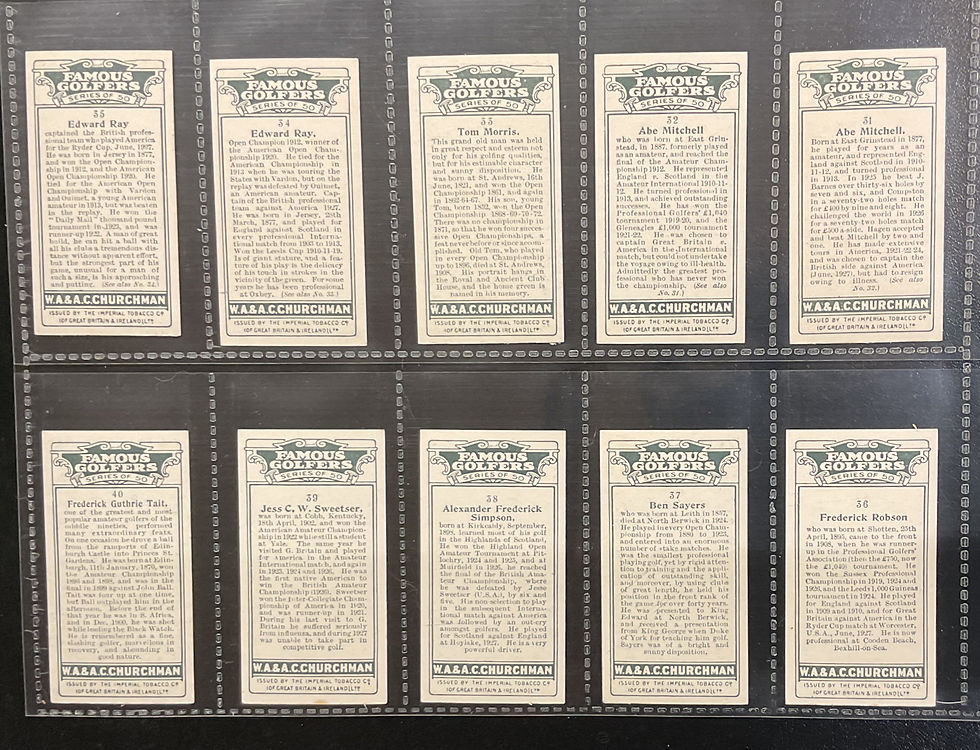 Thumbnail: Churchman Famous Golfers Cigarette Cards