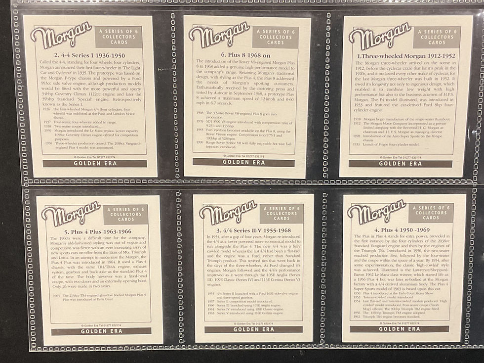 Thumbnail: Golden Era Classic Morgan Sports Cars Trade Cards