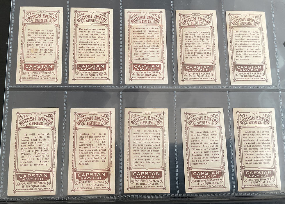Thumbnail: Wills Capstan British Empire Series Australian Issue Cigarette Cards