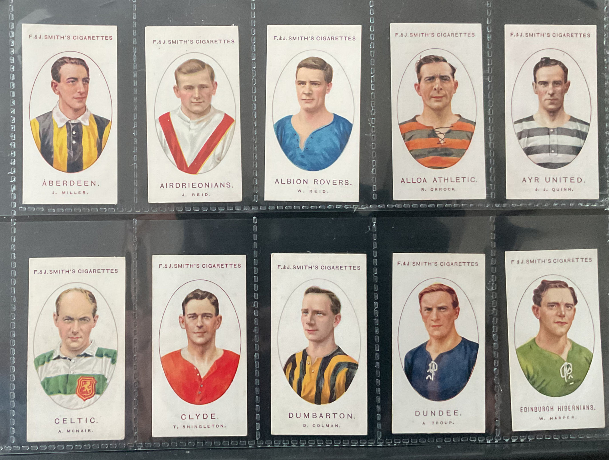 Smith Football Club Records 1922 Cigarette Cards