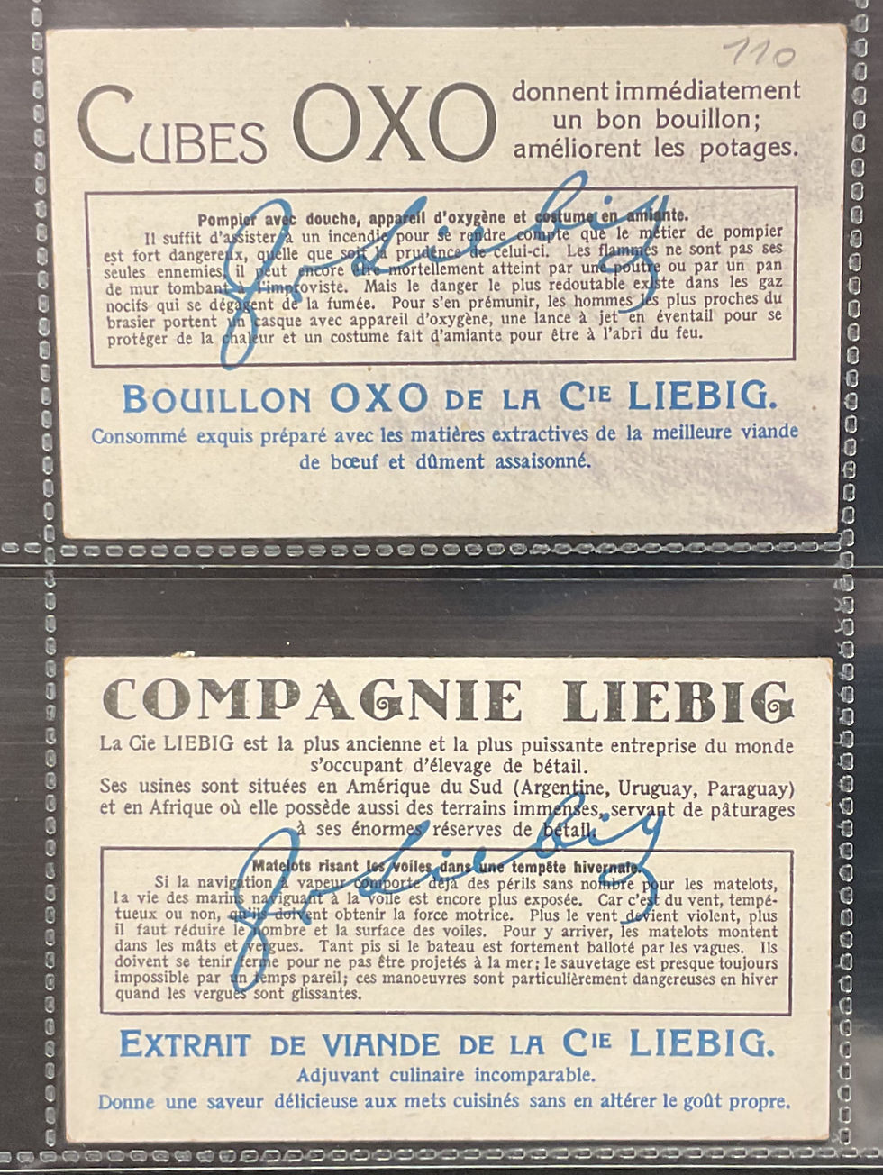 Thumbnail: Liebig Dangerous Occupations S1213 Trade Cards