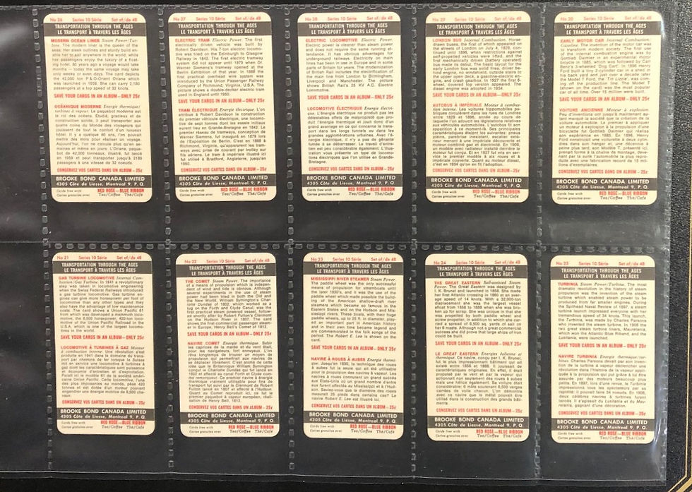 Thumbnail: Brooke Bond Tea Canada Transportation Through The Ages Top Line Red Tea Cards