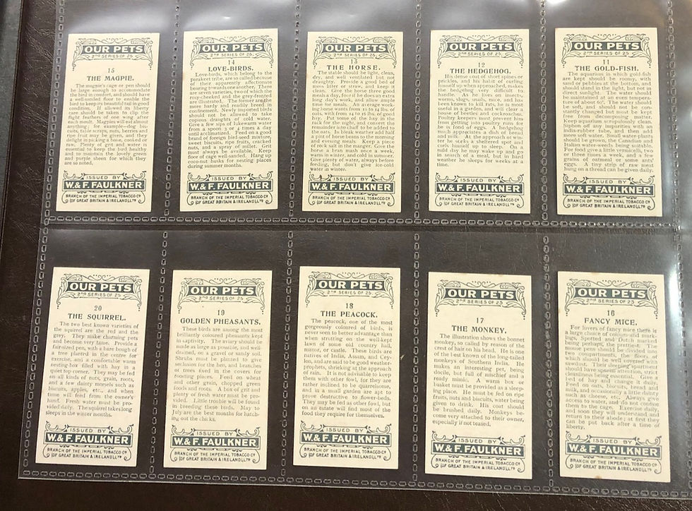 Thumbnail: Faulkner Our Pets 2nd Series Cigarette Cards
