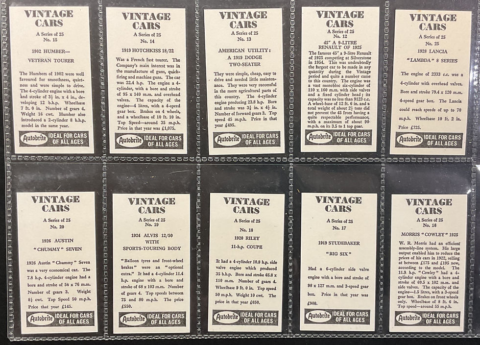 Thumbnail: Autobrite Vintage Cars Trade Cards