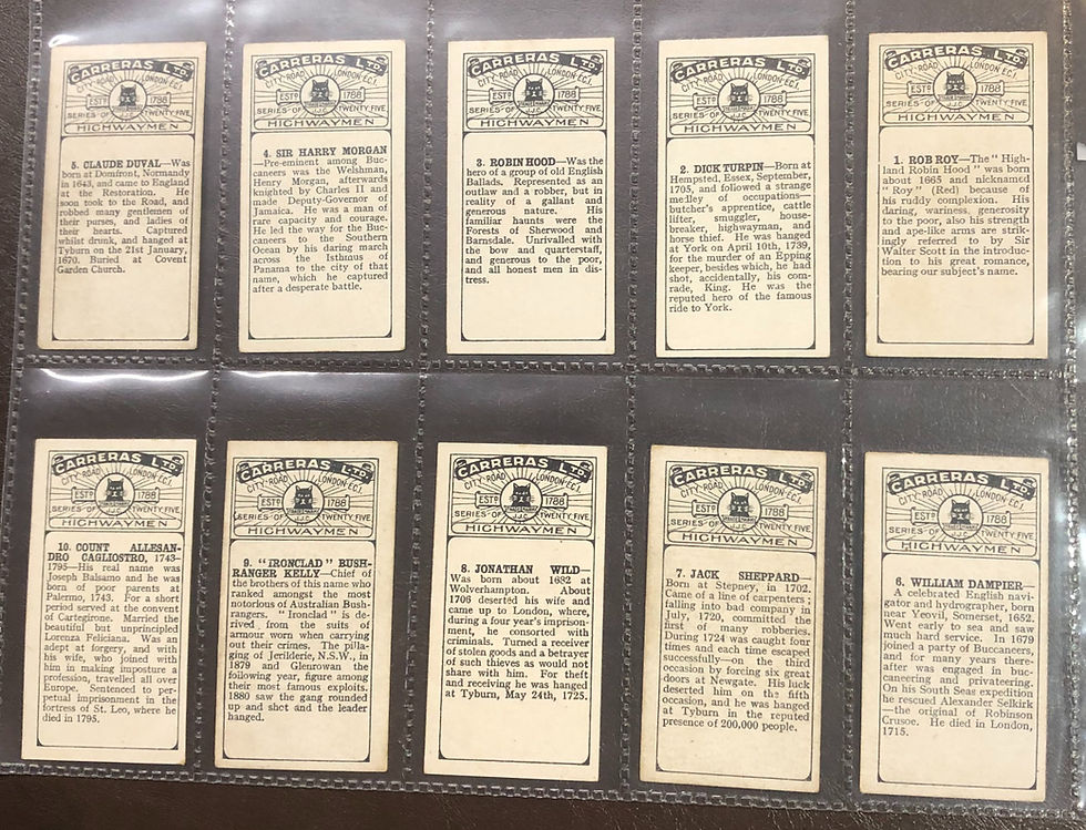 Thumbnail: Carreras Highwaymen Cigarette Cards